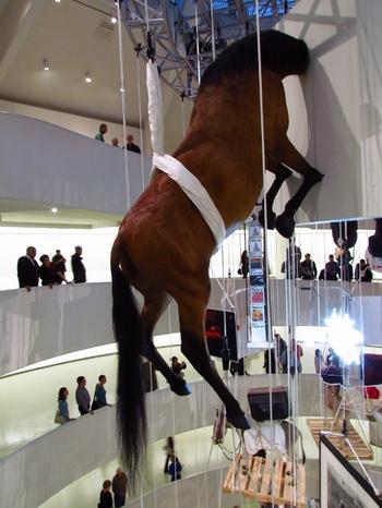 'Cuz there's nothing like looking at a horse's ass. One of Cattelan's untitled taxidermy pieces, also from 2007, shows what usually goes unseen -- a work I actually find quite compelling.